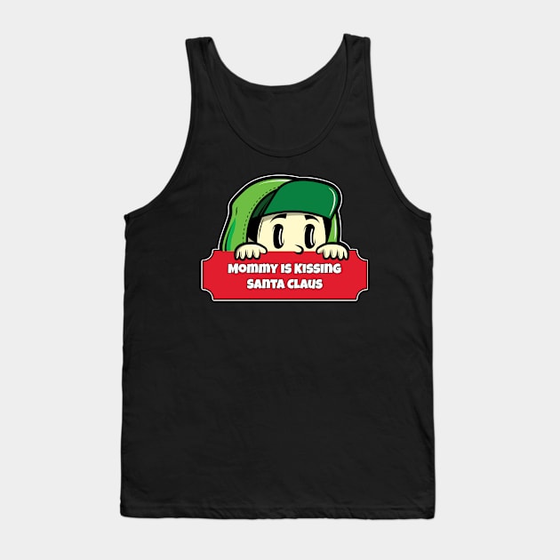 Kissing Santa Claus Tank Top by MonkeyLogick